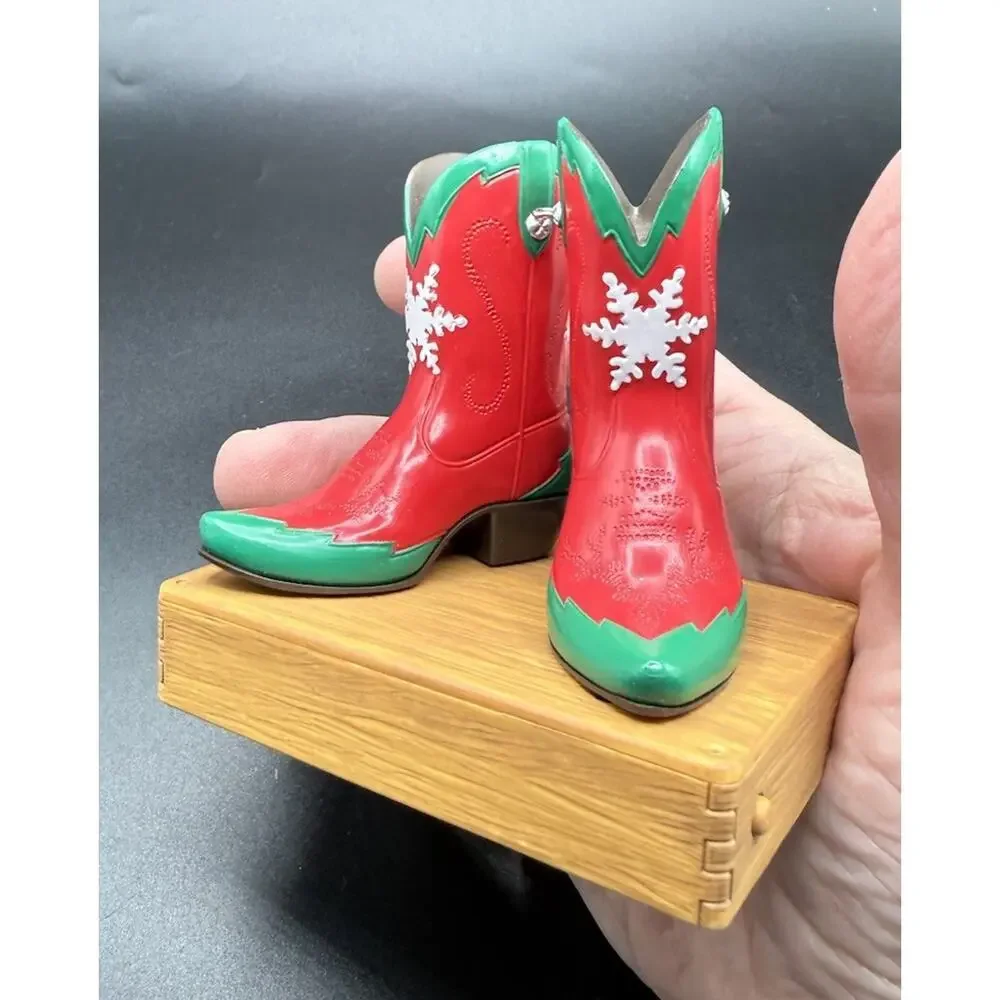 Hallmark - Kickin' It Up! Cowboy Boots Magic Sound Christmas Ornament Works LO17
